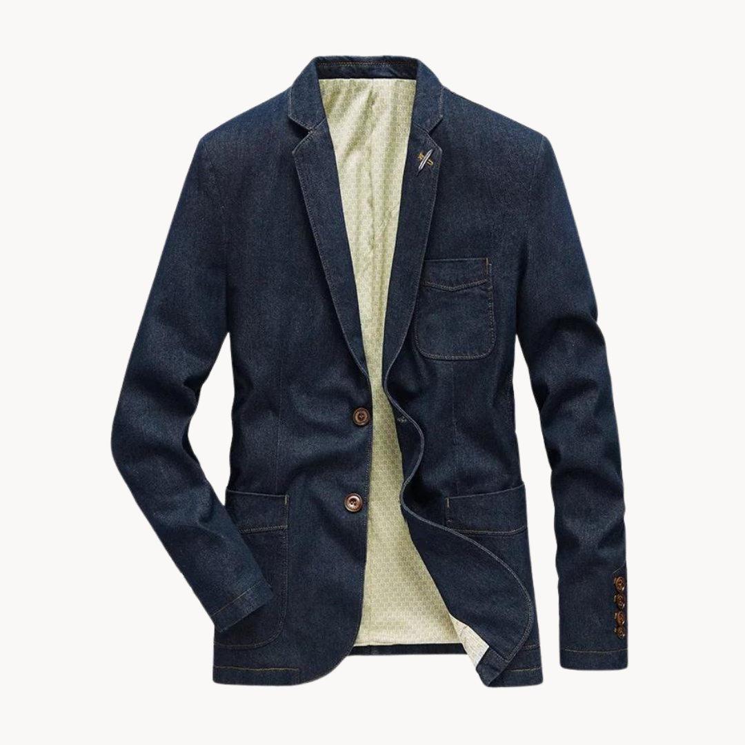 Men's denim sport coat blazer best sale