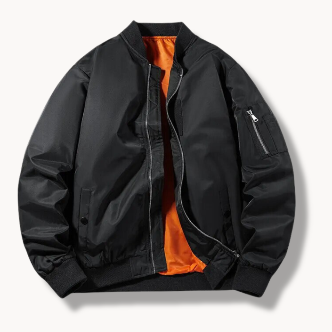 Black bomber orange shop lining