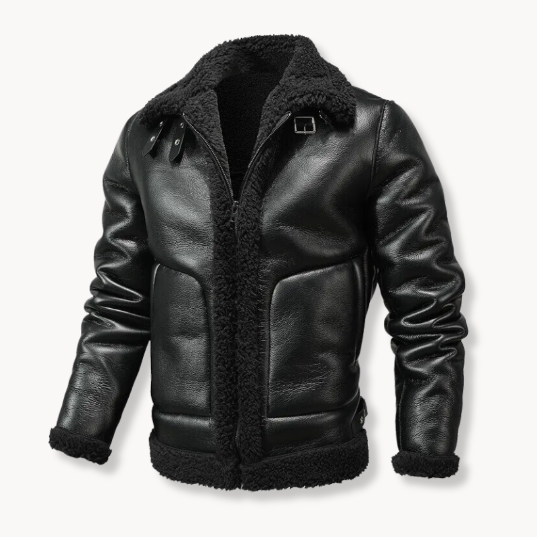 Signature shearling jacket black/off-white