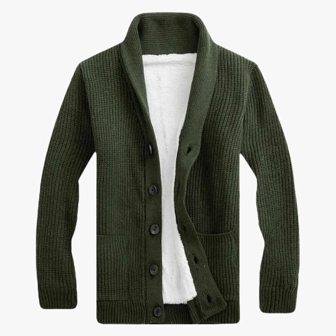 Fleece shawl collar cardigan best sale