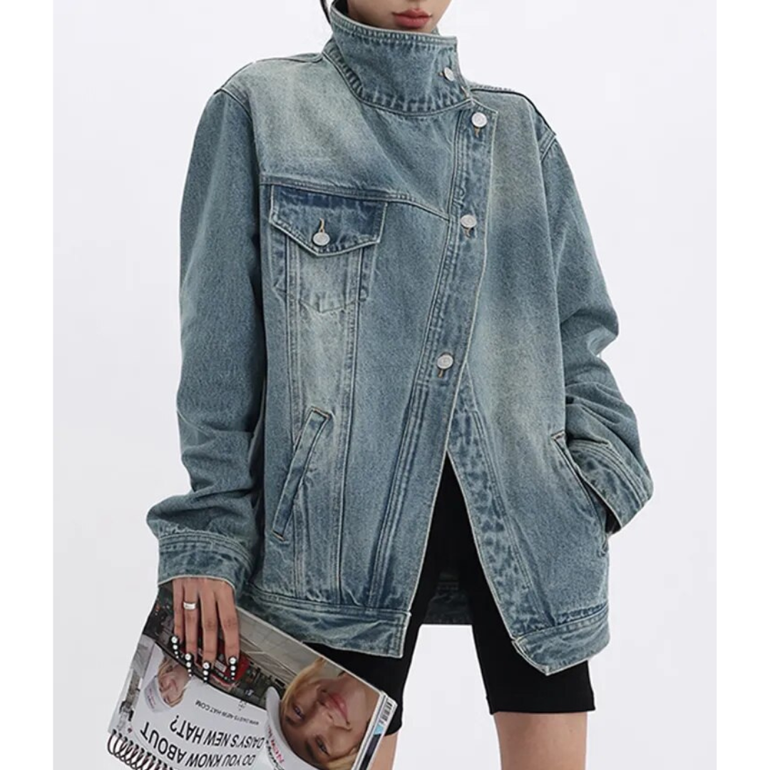 Turtleneck with top jean jacket