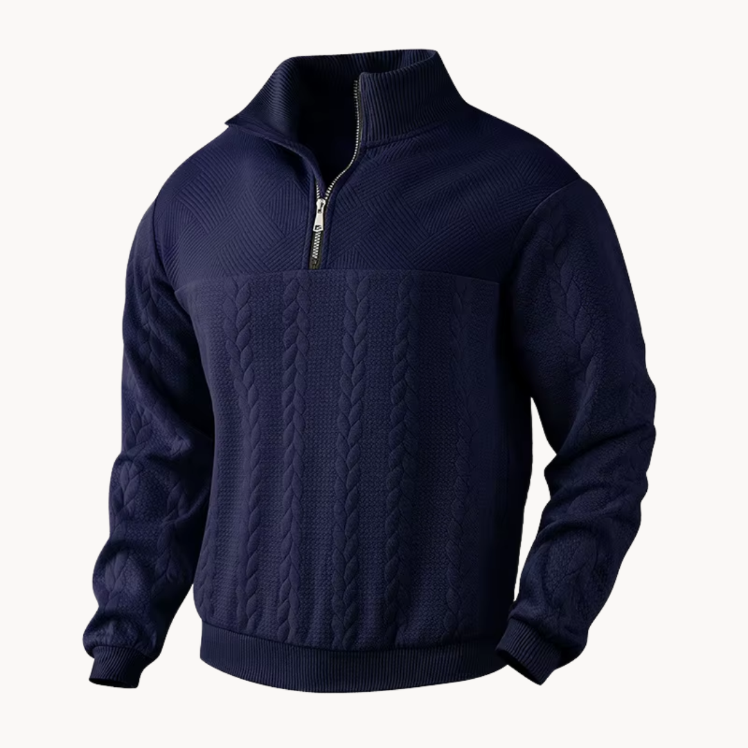 Callum Cable Quarter Zip Pullover