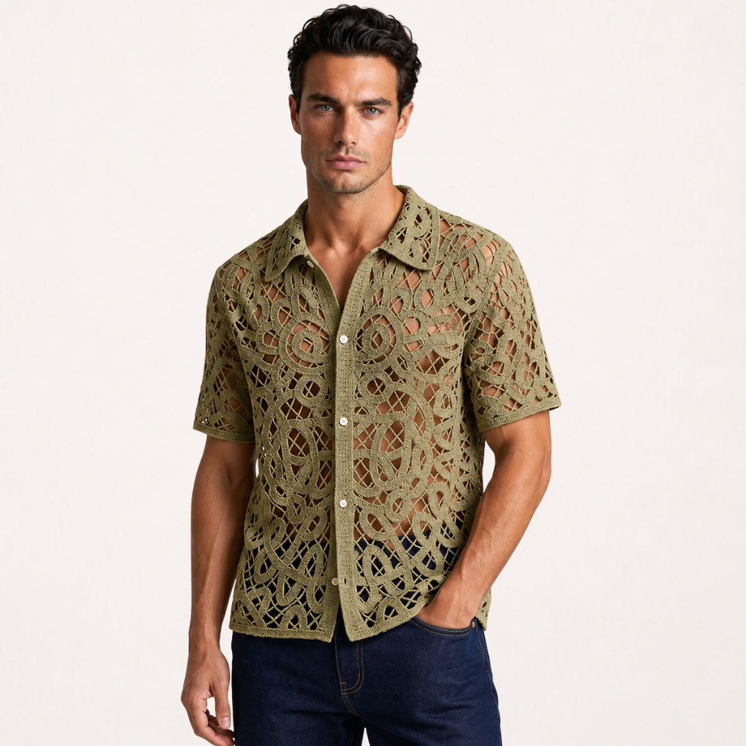 Aldric Sage Crochet Shirt