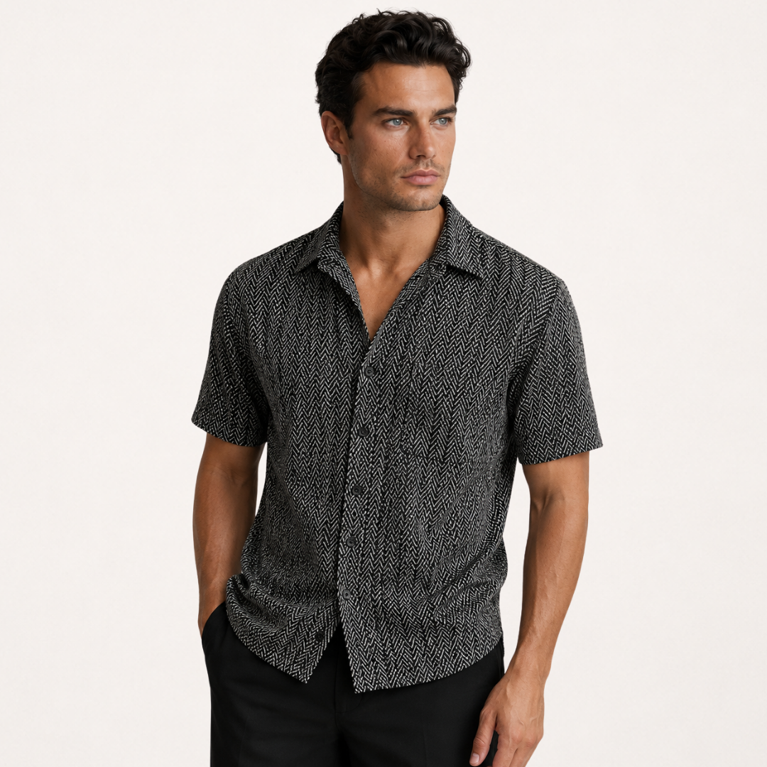 Wexford Herringbone Camp Shirt
