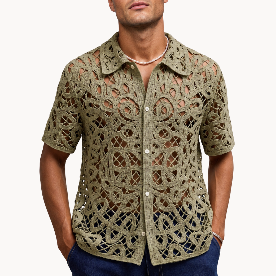 Aldric Sage Crochet Shirt