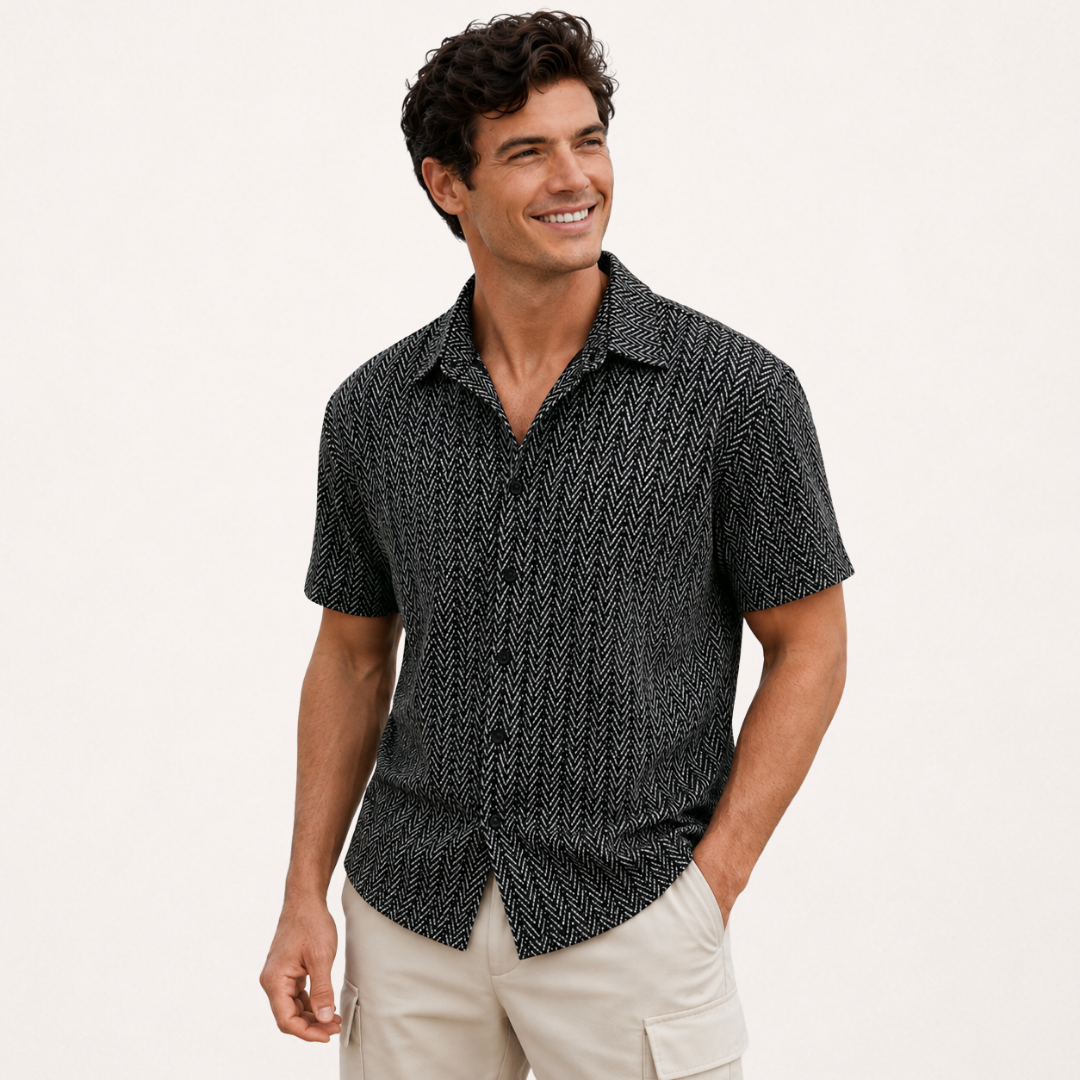 Wexford Herringbone Camp Shirt