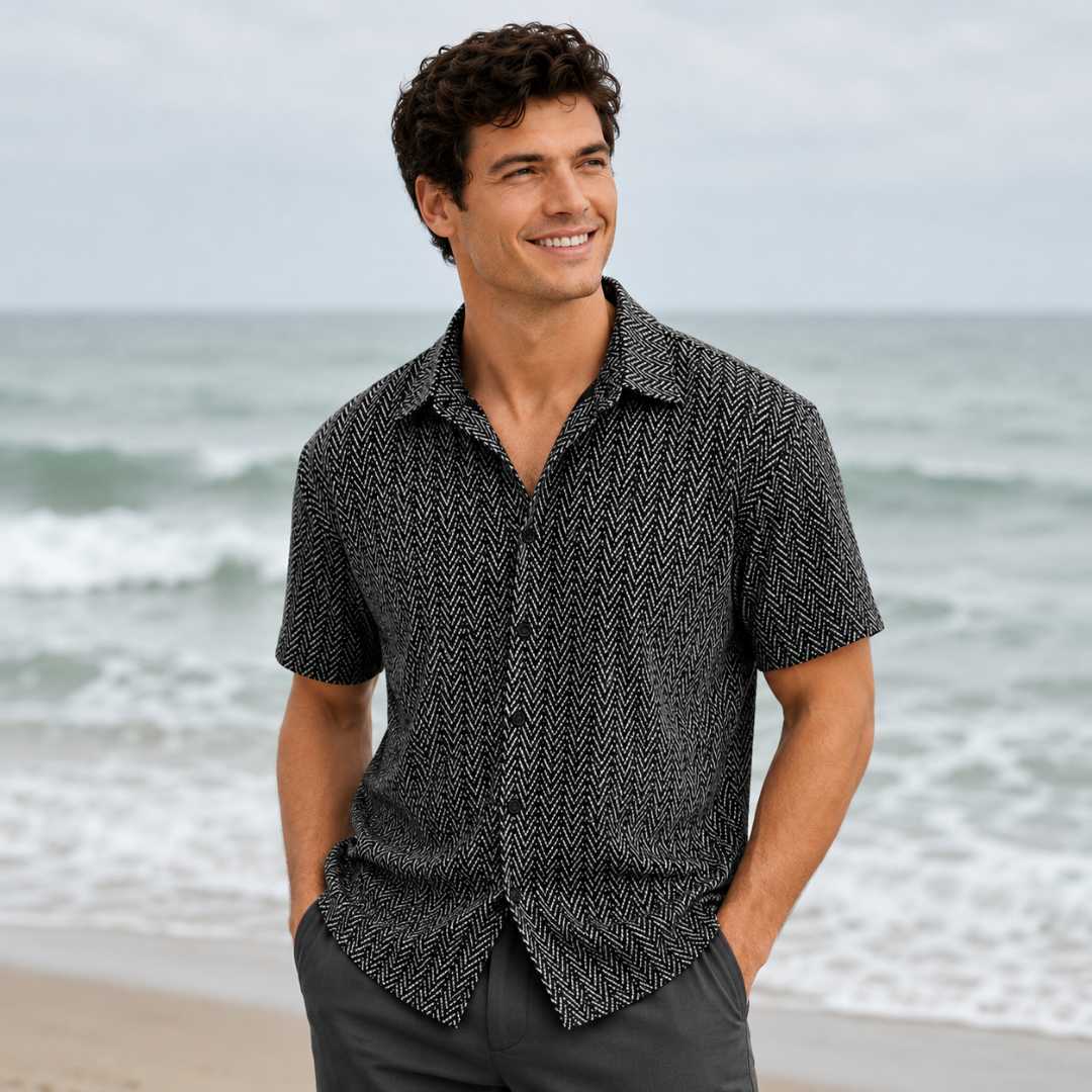 Wexford Herringbone Camp Shirt