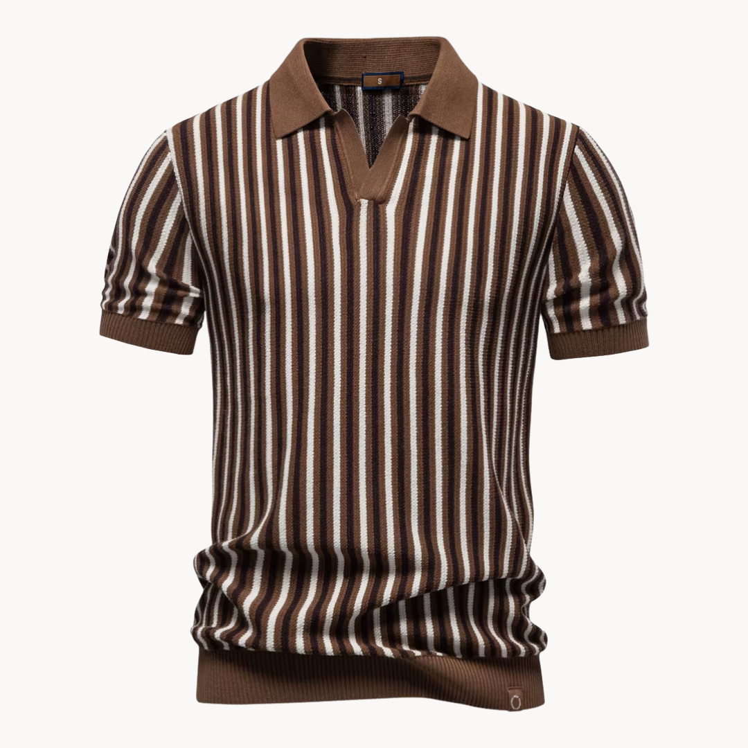 Orvyn Stripe Knit Polo Shirt