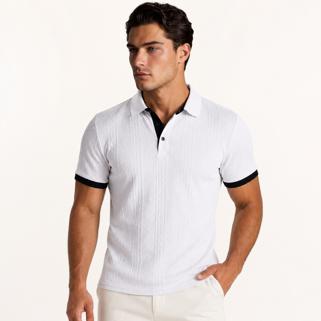 Kellan Cable Knit Polo