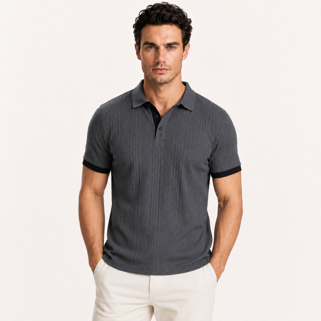 Kellan Cable Knit Polo