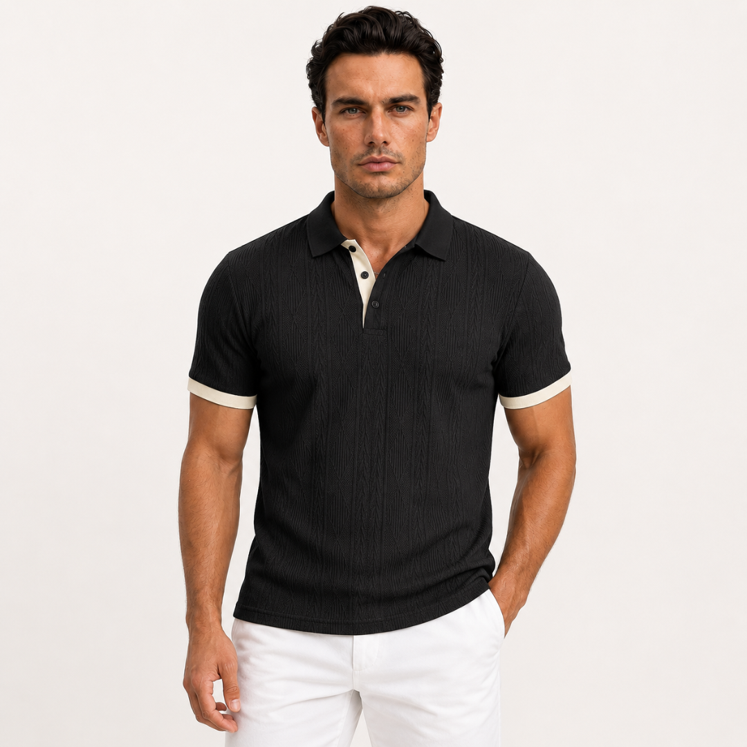 Kellan Cable Knit Polo
