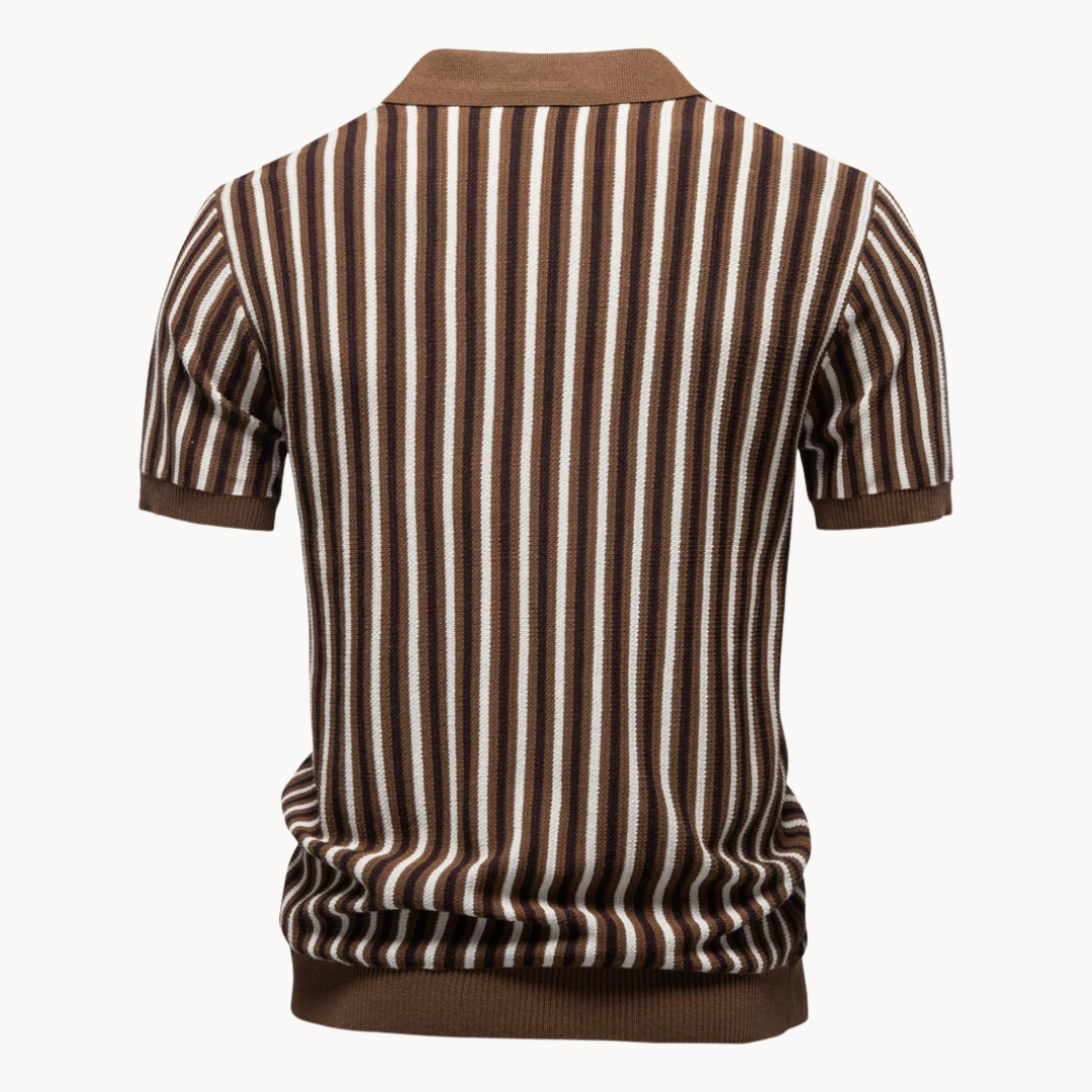 Orvyn Stripe Knit Polo Shirt