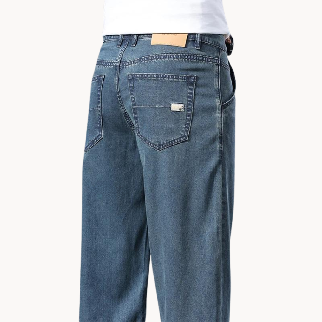 【BAON】Tough Summer Pintuck Denim Pants - Tencel 100 Forte Summer Jeans