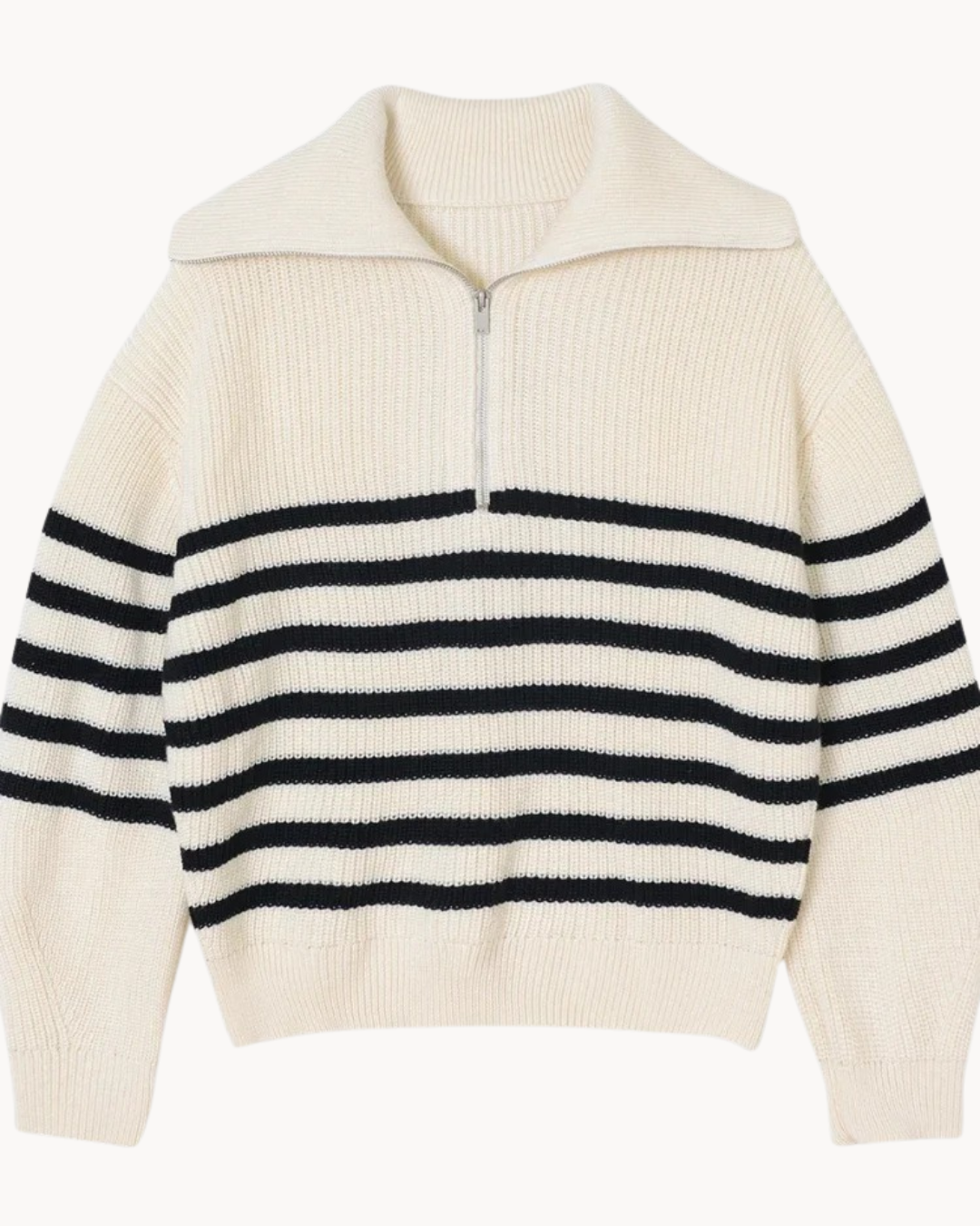 Sylvie Striped Half Zip Sweater