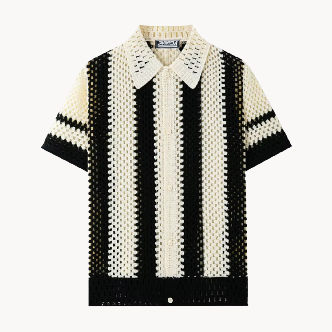 Torrin Open Crochet Camp Shirt