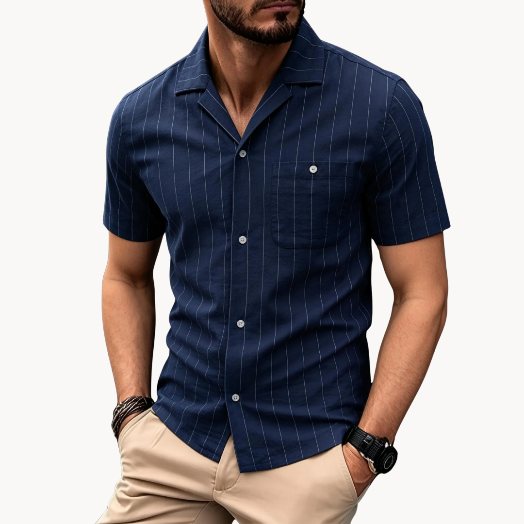 Arezzo Stripe Cotton Button-Down Shirt