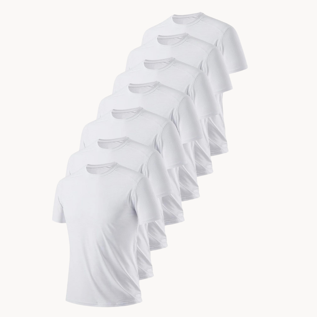 10-Pack White Active Short Sleeve Tee