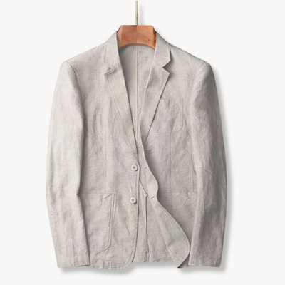 Blazer en lin bleu céruléen