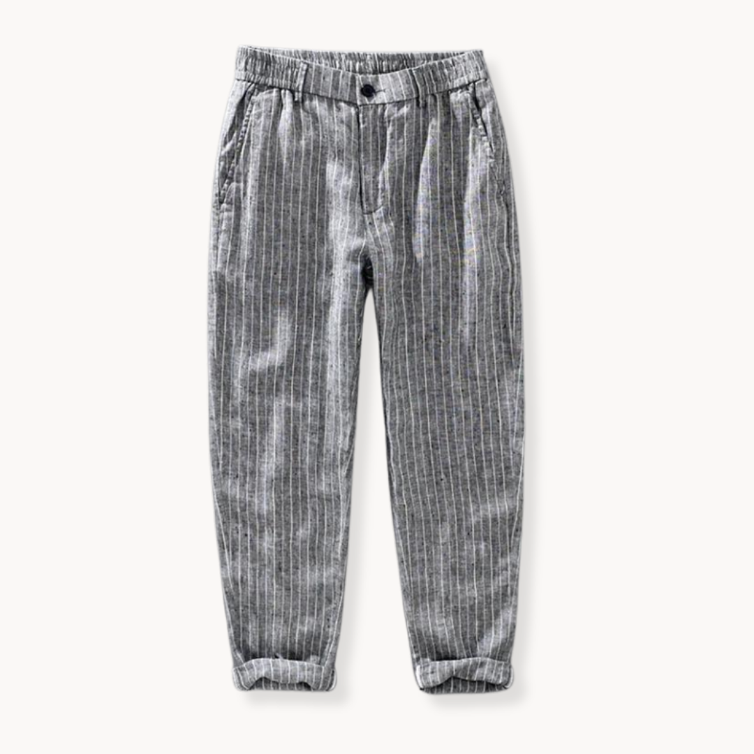 Sartorial Stripe Linen Trousers