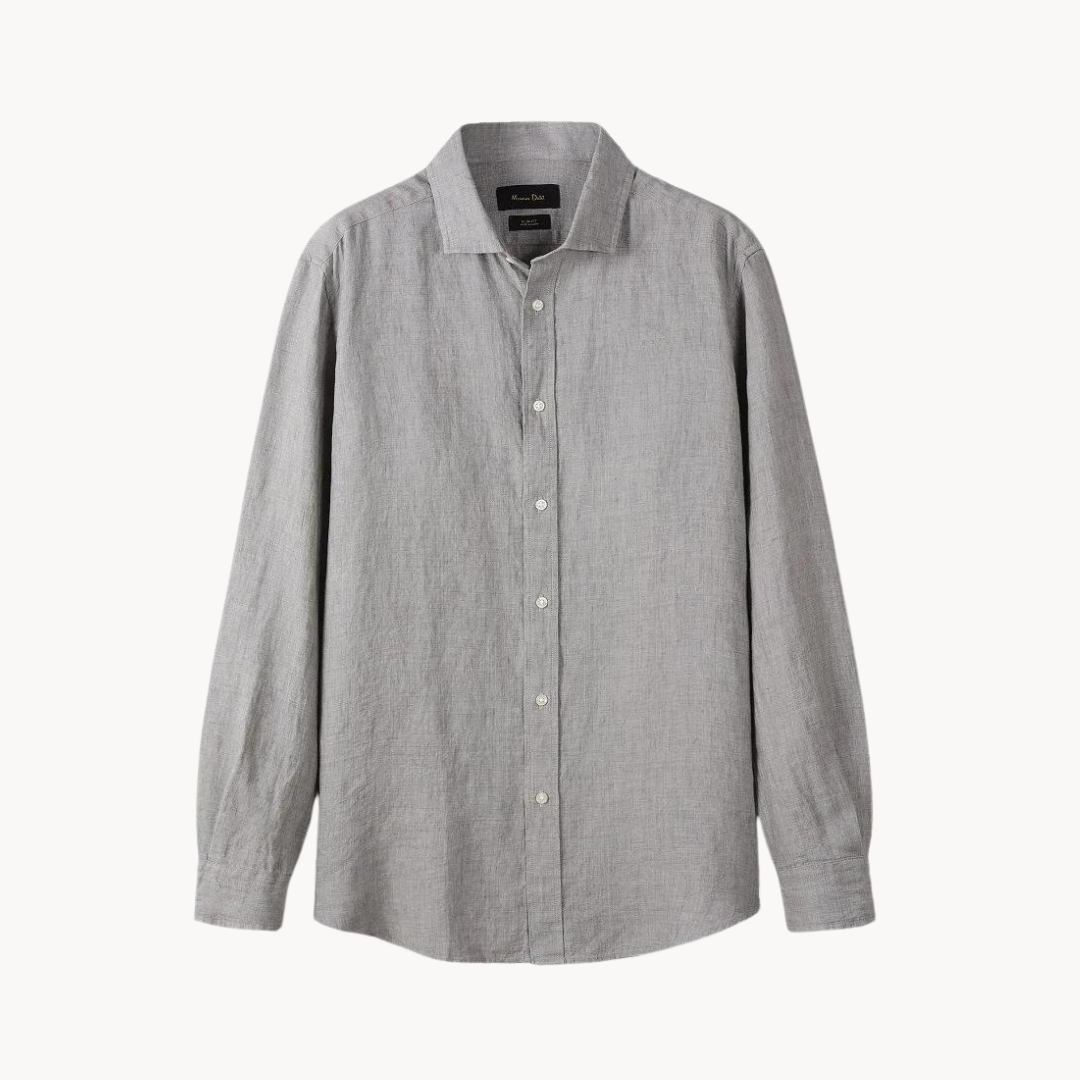 Sartorial Spread Collar Linen Cotton Shirt