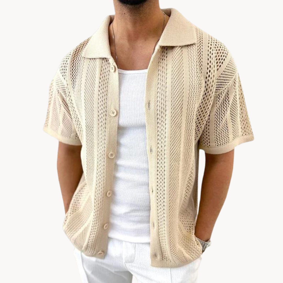 Davide Crochet Short Sleeve Shirt
