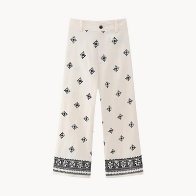 Pantalon large brodé Amelie
