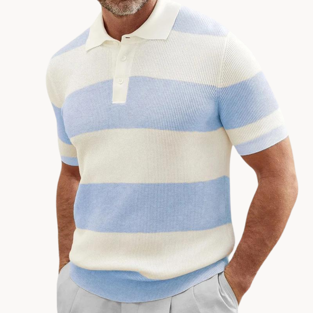 Damask Knitted Stripe Polo