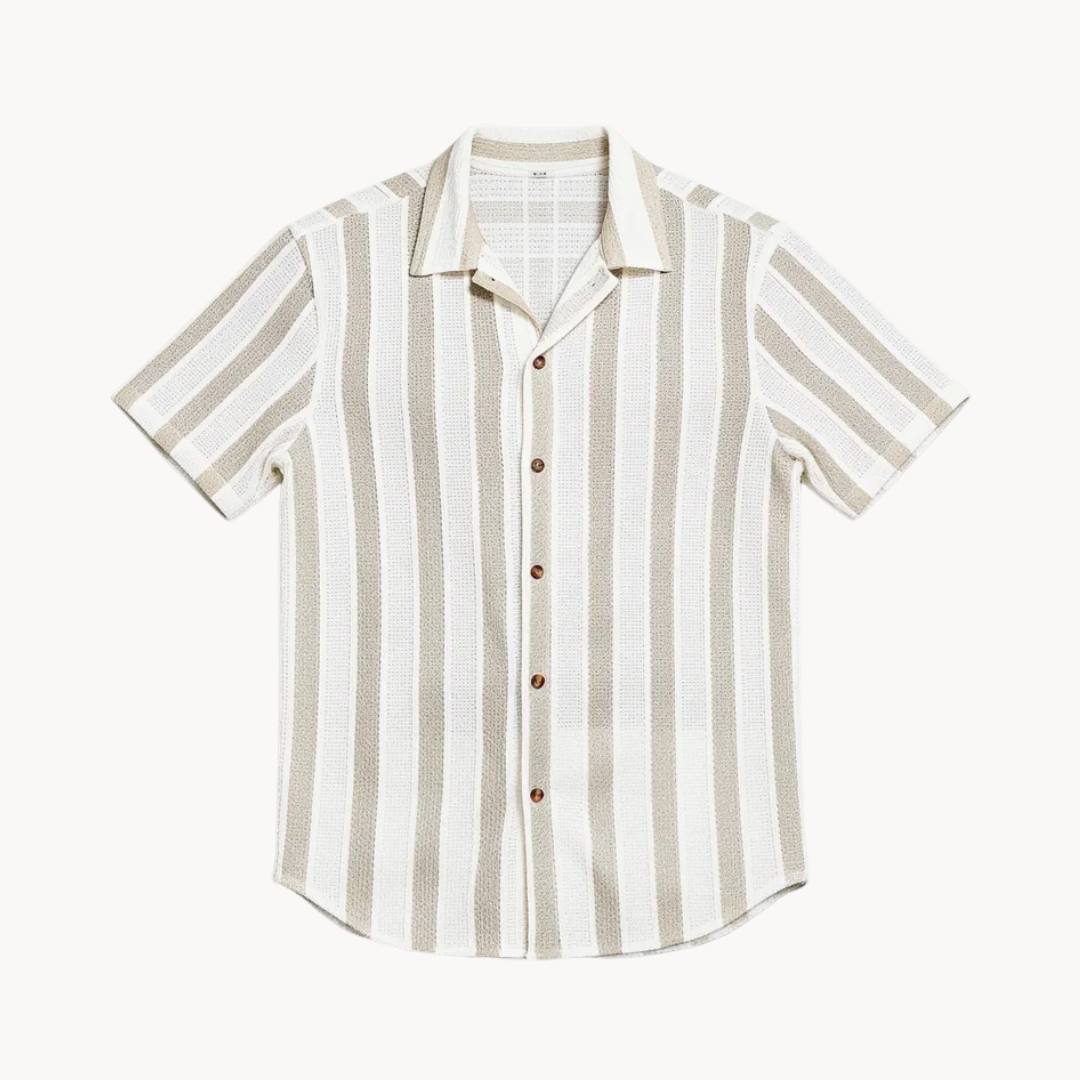 Marlowe Open Collar Stripe Shirt
