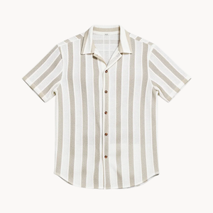Marlowe Open Collar Stripe Shirt
