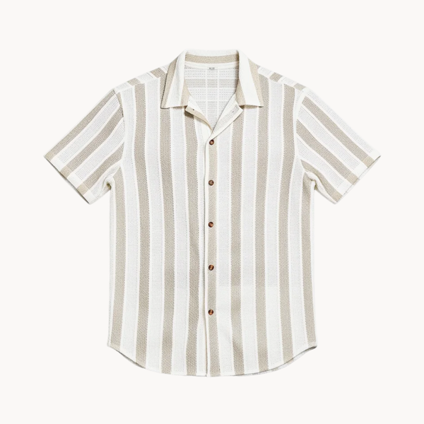 Marlowe Open Collar Stripe Shirt