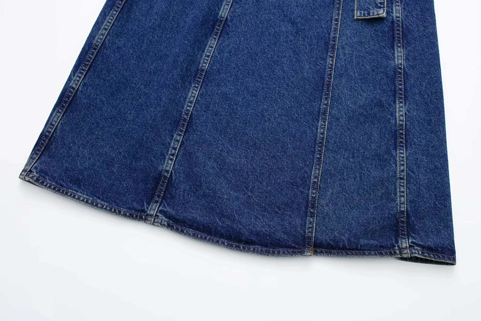  BAIMORE Women's A-Line Long Denim Skirt High Waist Wide Hem  Casual Stretch Denim Skirt Blue : Clothing, Shoes & Jewelry