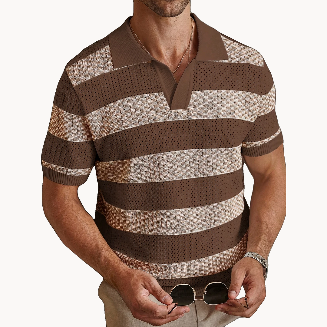 Corwin Knitted Polo - Brown