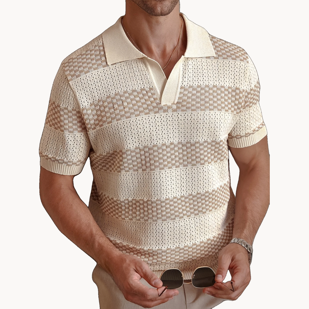 Corwin Knitted Polo - Oatmeal