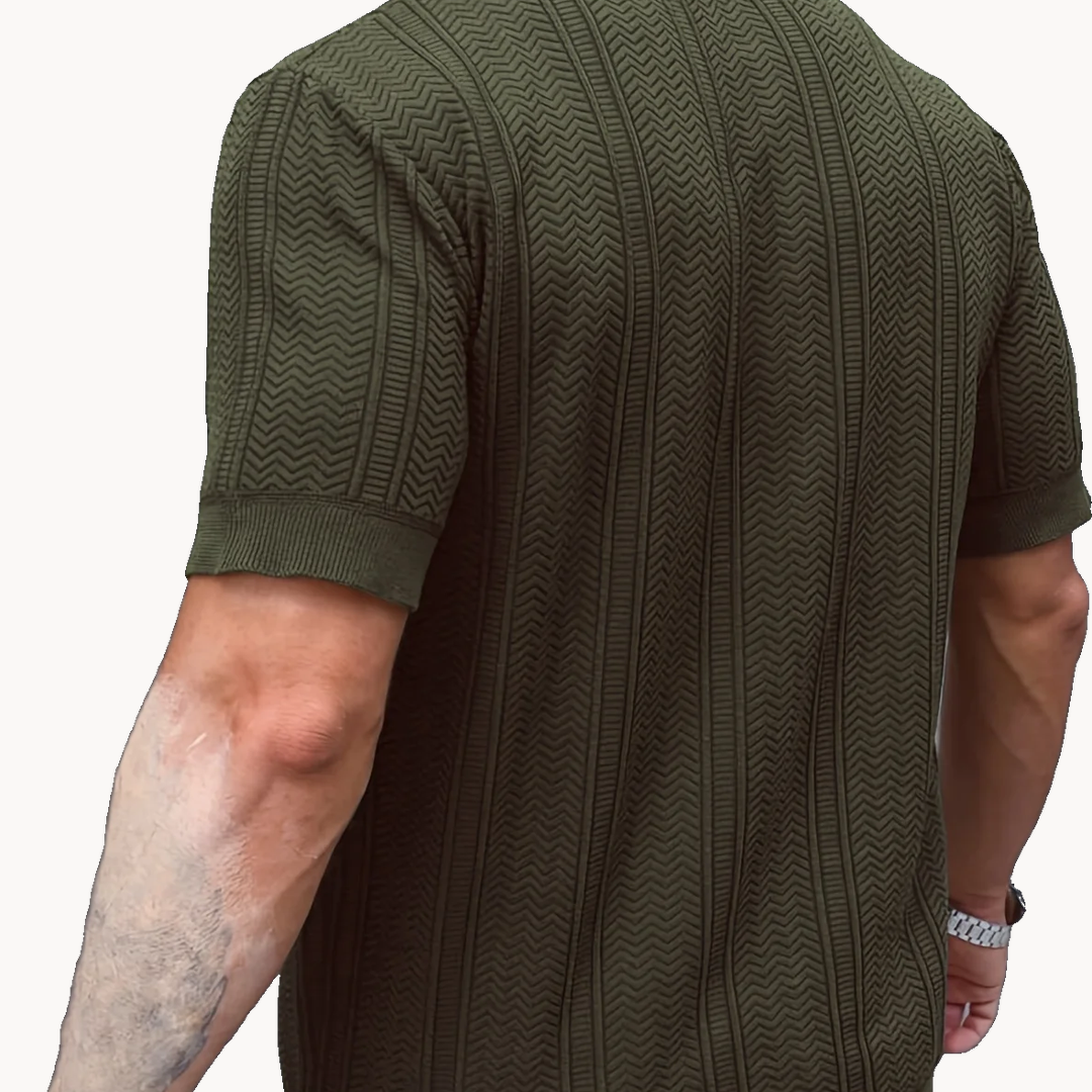 Rourke Textured Knit Polo - Green