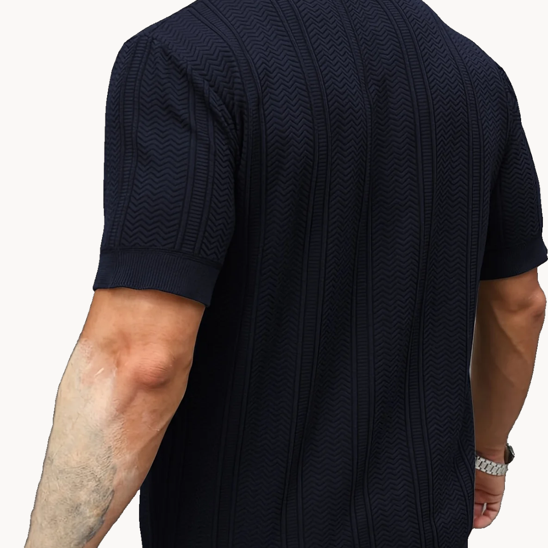 Rourke Textured Knit Polo - Navy