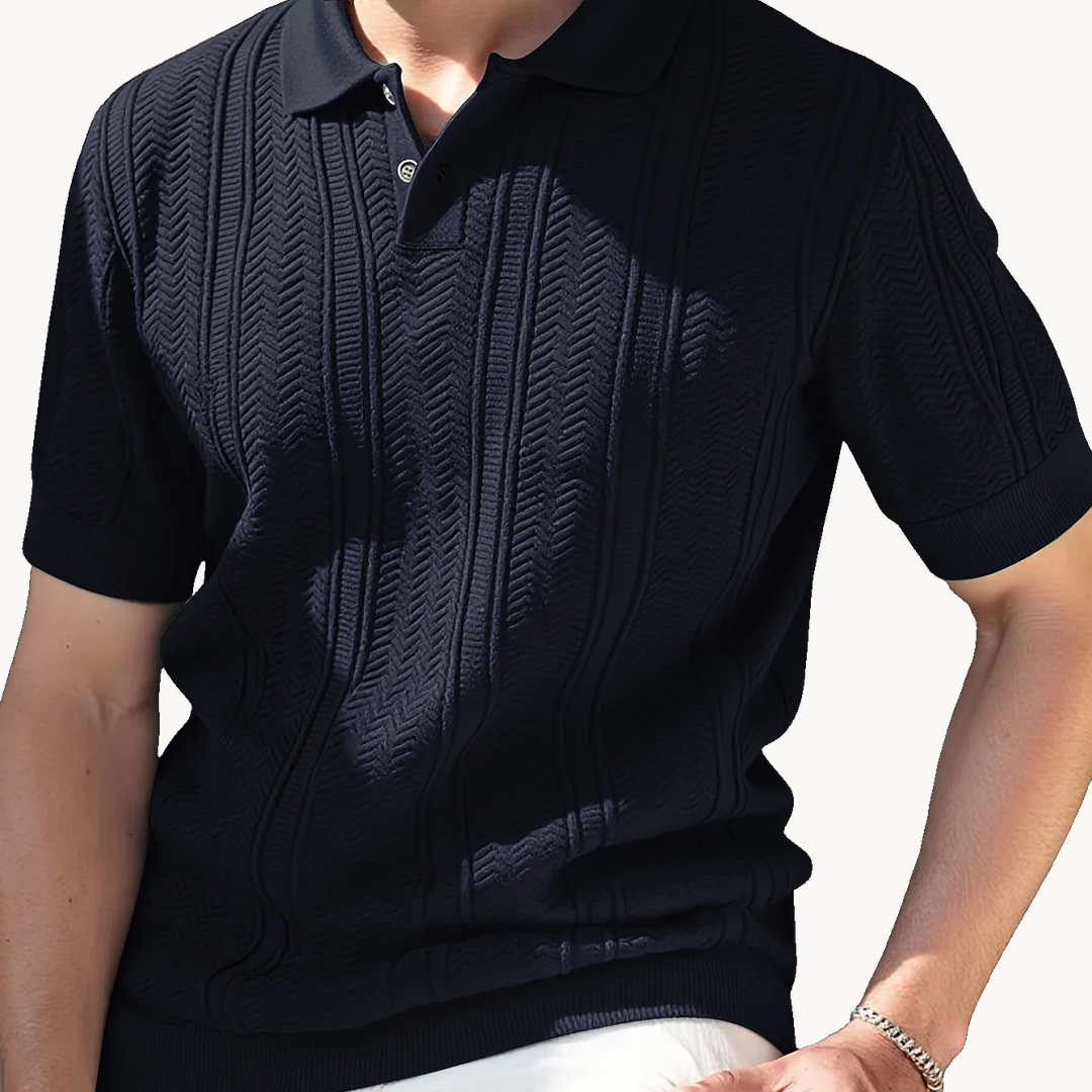 Rourke Textured Knit Polo - Navy